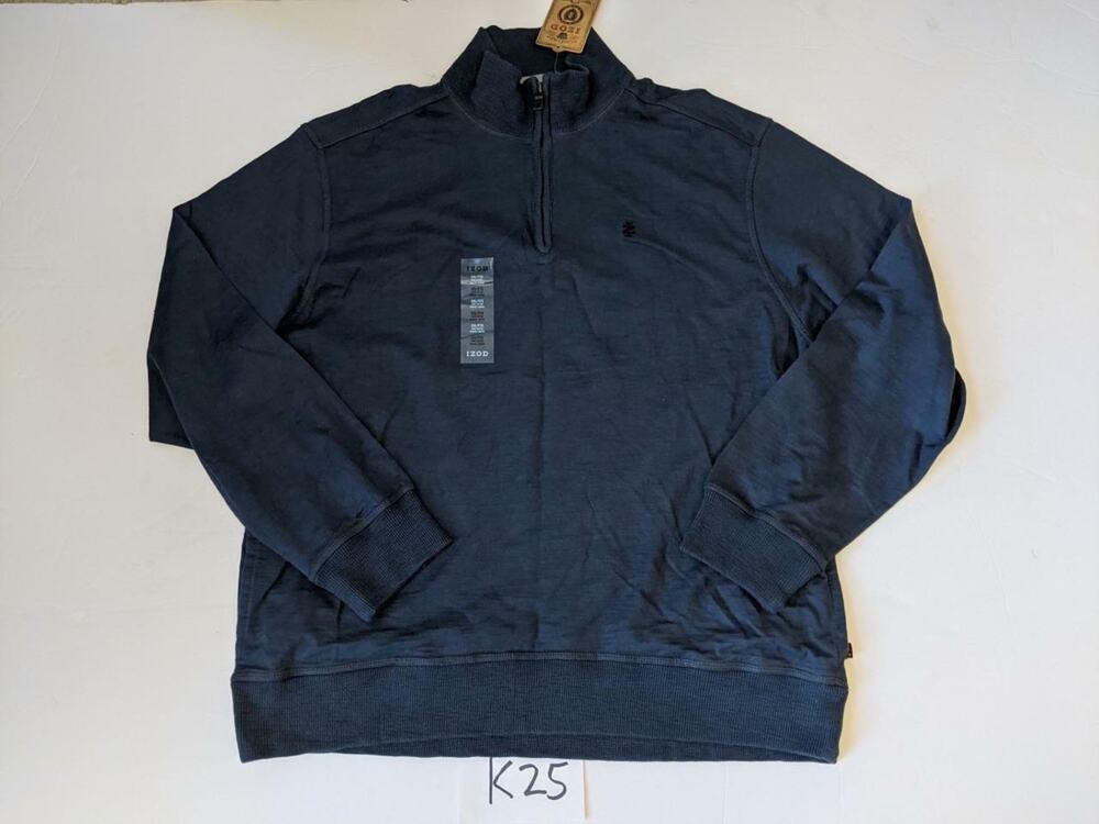 IZOD Pullover 1/2 Zip Size 2XL Moody Blue NWT -0422K25
